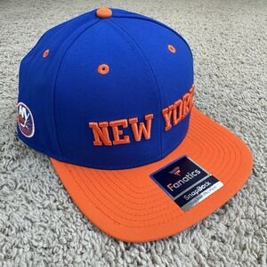 New York Islanders Hat Fanatics Heritage City Royal/Orange Two-Tone Snapback Cap